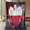 Poland Football Printed Flannel Blanket Skin Friendly Warm Decorative Throw for Indoor Couch Bed Daily Use