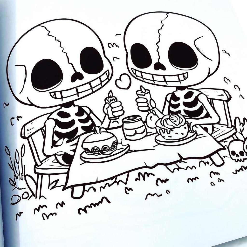 Halloweenská tématická hororová roztomilá omalovánka