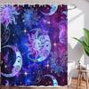 Shower Curtain Moon Star Black And White Waterproof Polyester Fabric Bathroom Curtains Home Decor Hooks