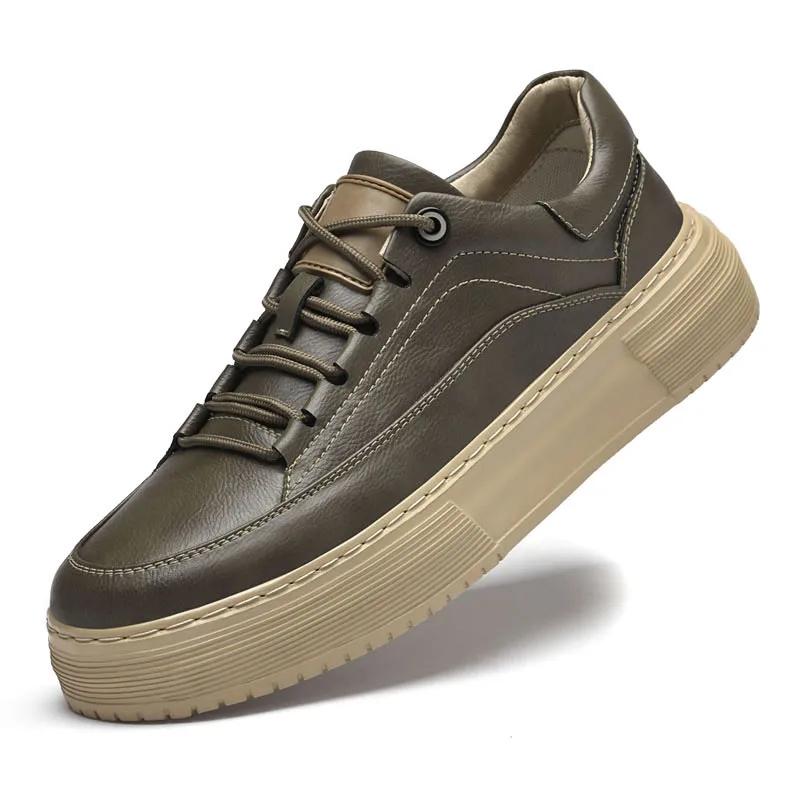 New Mens Luxury Casual Shoes High Quality Brand Leather Snekaers Comfort Lace Up Designer Sport Shoes Business Tennis Masculino