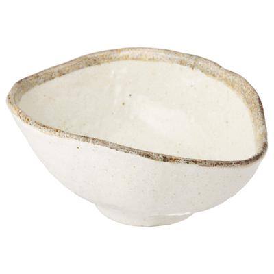 Mino Ware Shiro Karatsu Deformed Bowl (Small) K72065