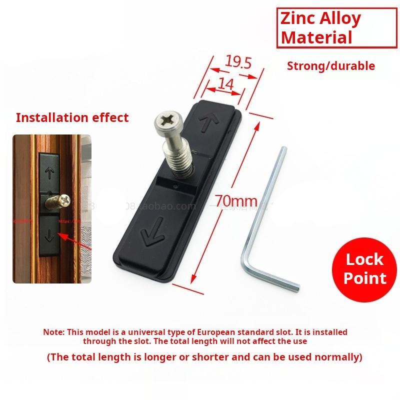 Aluminum Alloy Kitchen Balcony Sliding Buckle Lock Seat Screw Sliding Window Lock Seat Lock Nail Accessories