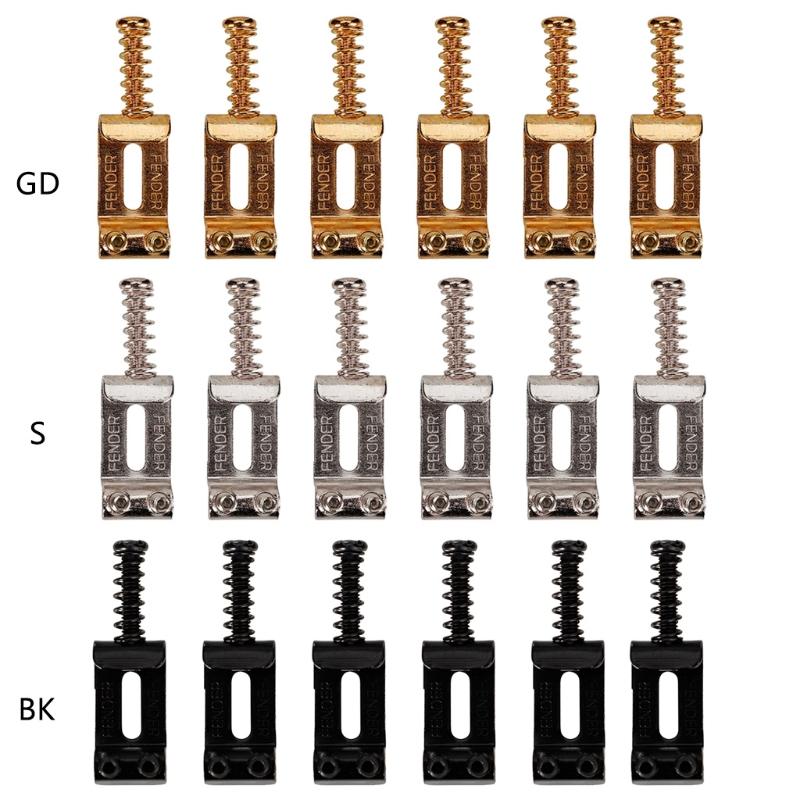 6Pcs/pack Roller Guitar Bridge Saddles, 10.5mm Guitar Tremolo Saddles Modern Style for Electric Guitar Replacement