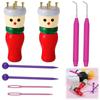 Homemade Rope Tie Spool Knitting Doll Set Wooden Knitting Tool 2 Piece Kit  for Beginners