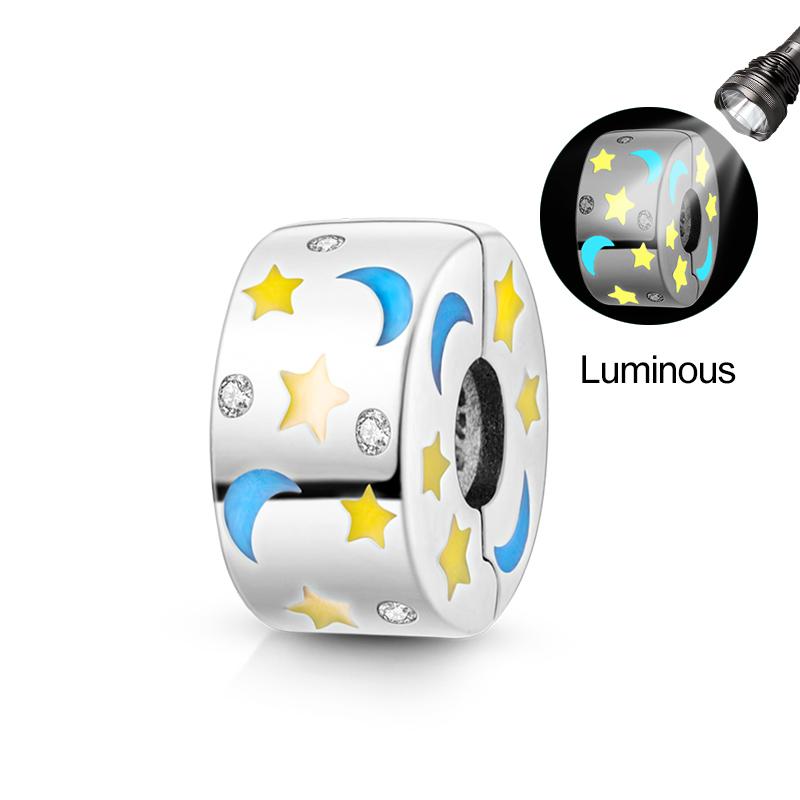 S Copper Luminous Firefly Light Bulb Star Moon Chameleon Charms Pendant Fit Original Bracelets Diy Jewelry