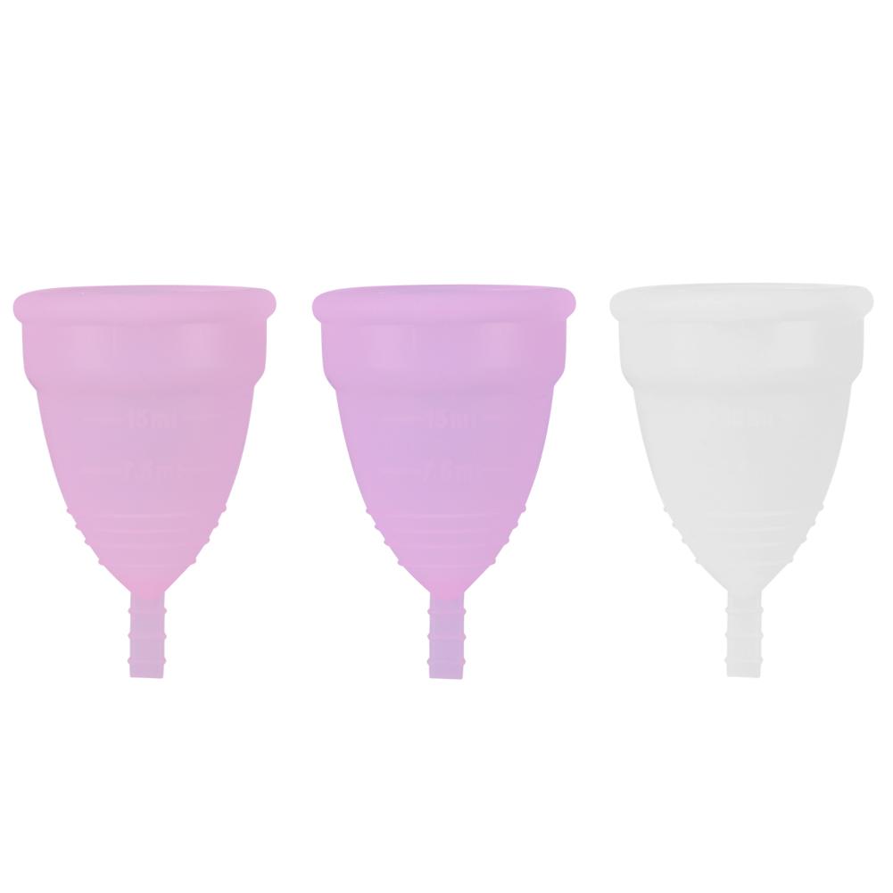 3Colors 2Sizes Reusable Silicone Female Leakproof Menstrual Cup Menstruation Health Care Tool