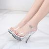 Plus Size Crystal Stiletto Platform Sandals with Open Toe – Fashionable European & American High Heels