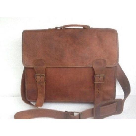 Men's Leather Bag Business Messenger Laptop Shoulder Briefcase Handbag Brown