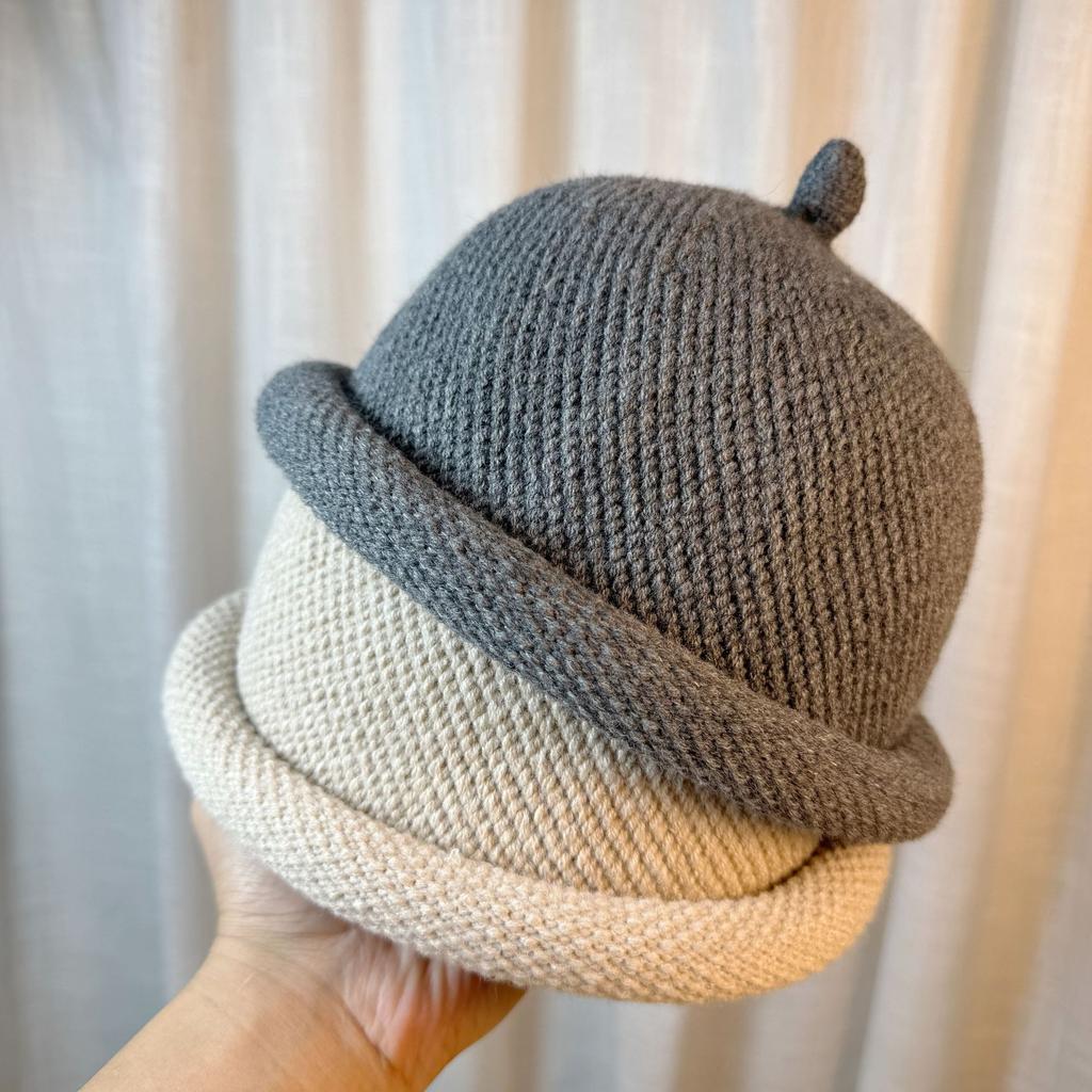 Wool Melon Fur Hat Female Autumn and Winter Dome Retro Watermelon Hat Japanese Dome Hat Landlord Hat Female