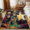 1PC Custom Name Chimpanzee Gangsters Bar Theme Floor Mat Ideal for Living Room, Game Rooms, Office, Bedroom Floor Mat Design