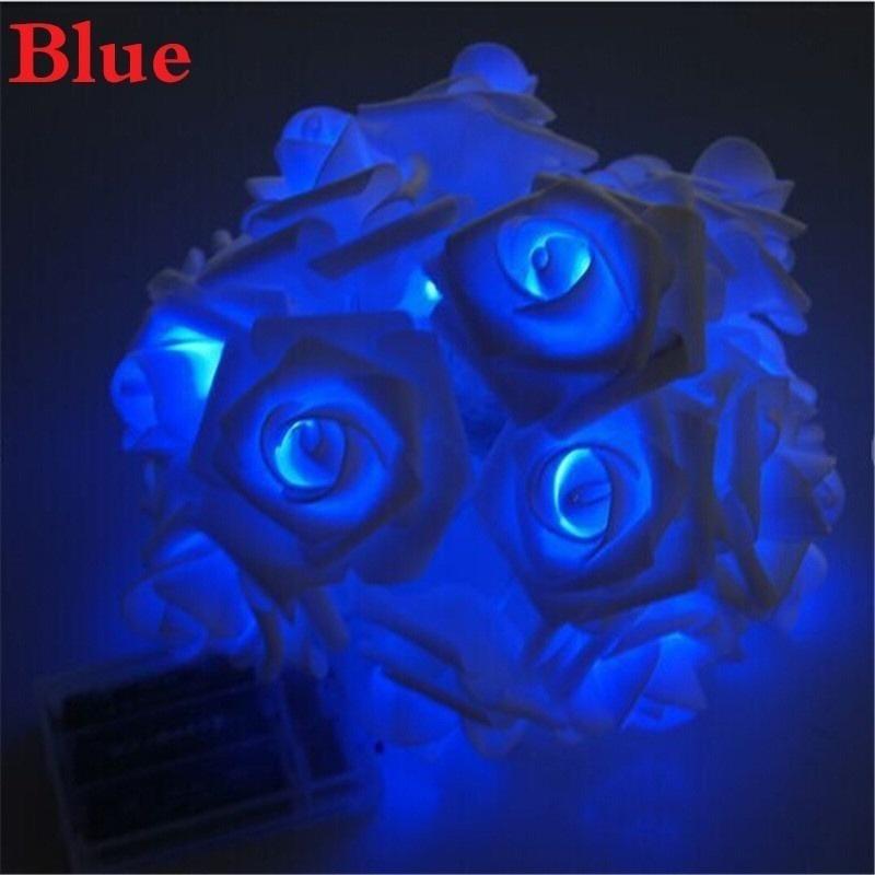 10 Rose Christmas Decoration String Lights Simulation Rose LED Light Post Lantern Lighting Fairy Lights Home Flower Party