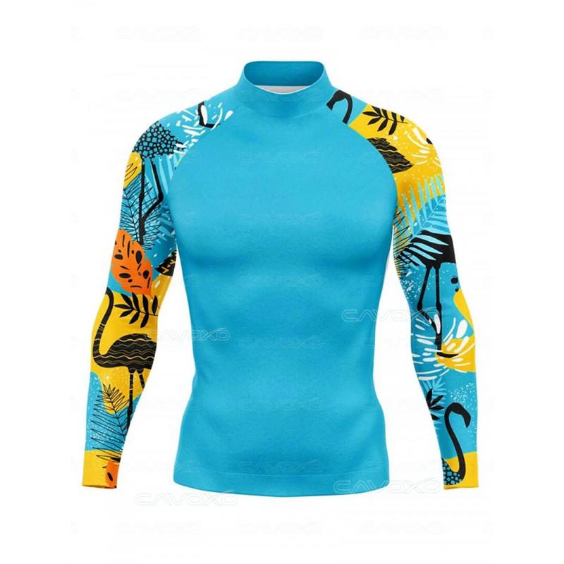 Long Sleeve Surfing Rash Guard Men Quick Dry Breathable Swimming Diving