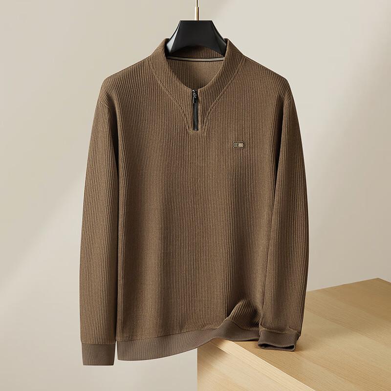 

Dibenze Men s Plus Size Casual Half-Zip Long Sleeve T-Shirt 2XL