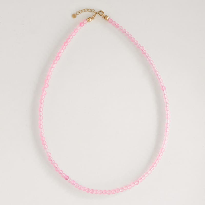 Modernlike 14K Gold Rosa Amethyst Edelstein Halskette 3mm