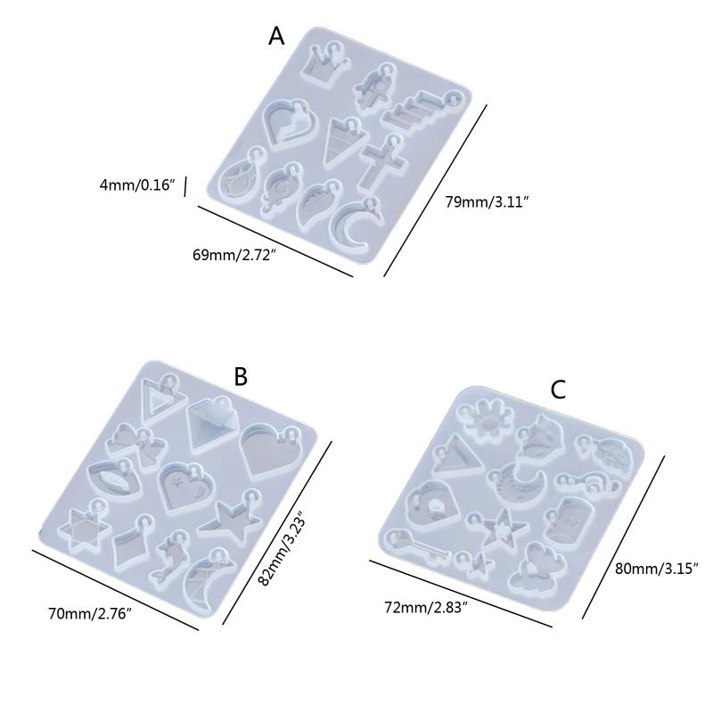 Flower Moon for Key Star for Butterfly Resin Earring Molds Silicone Earring Molds for Epoxy Casing Resin Molds Girl Jewe