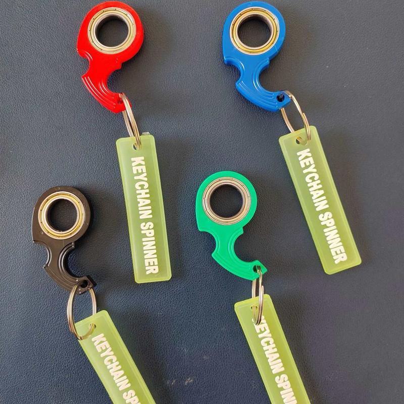Toys Creative Keychain Spinner Fidget Toy with Key Ring Cool EDC Stuff Anxiety ADHD Stress Relief for Teens Adults Boys Girls