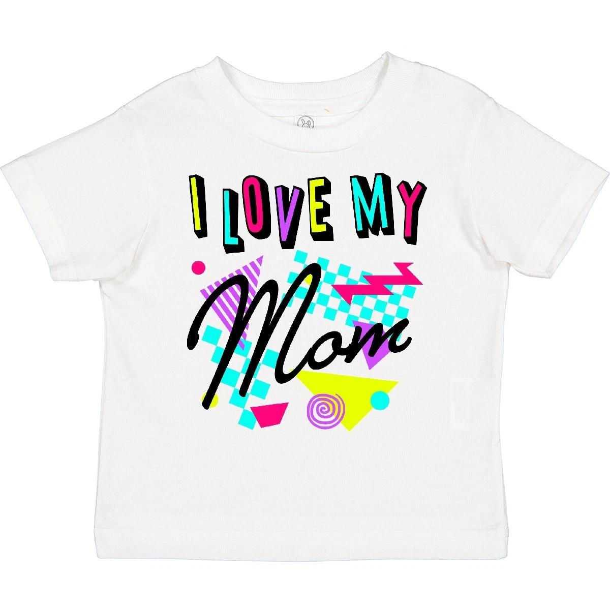 Inktastic I Love My Mom- 80s Retro Style Toddler kids boys T-Shirt Family Mother Cool Fun 100