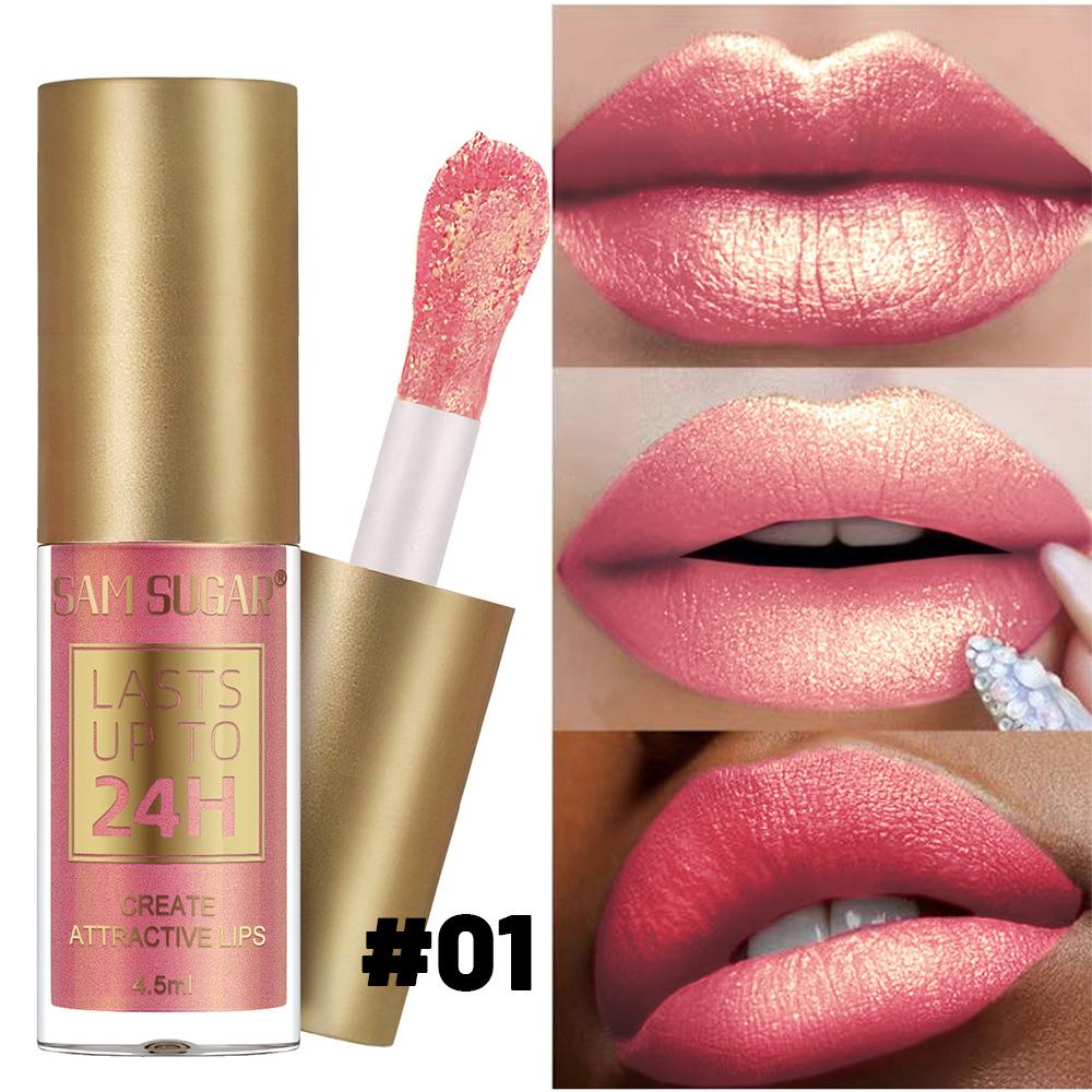 14 Colors Glitter Metallic Lip Glaze Shiny Long Lasting Lip Gloss Waterproof Liquid Lipstick Makeup Lip Oil Lip Tint Gifts for W