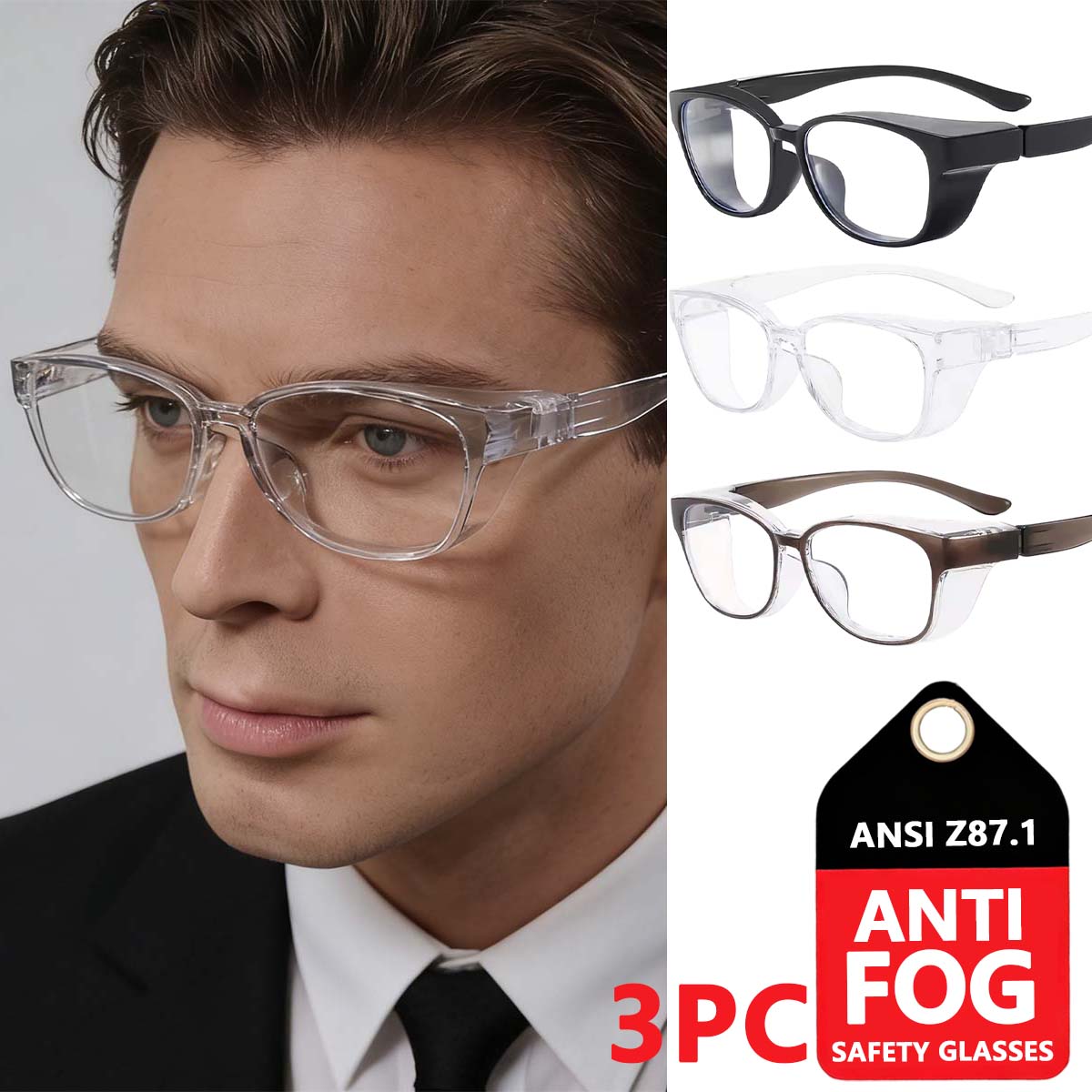 Safety Goggles for Men anti Fog Ansi z87 Safety Glasses Womens Blue Light Blocking Goggles HM3