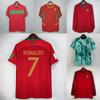 Vintage Portugal Fan Soccer Jersey Retro Style Cristiano Ronaldo Figo Name Number Adult Unisex Short Sleeve Football Kit