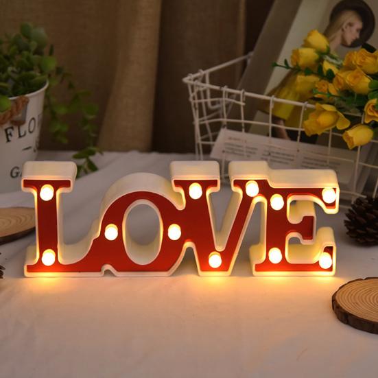 Letter Light Battery Operated Romantic Express Love Props LED Marquee Letters Love Sign Lamp for Wedding