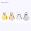 18K Gold Plated Brass Cone End Cap For Jewelry Making,Caps For Bracelet,Supplies For Jewelry,DIY Necklace Making Accessories