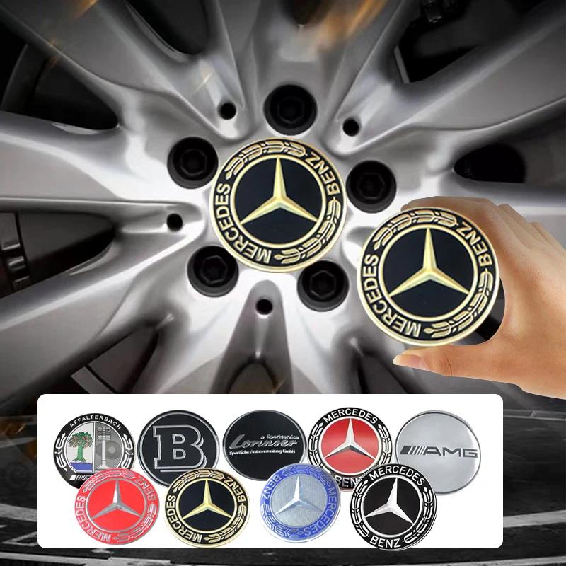4PCS 75mm Car Wheel Center Hub Caps Cover for Mercedes Benz B/C/E/S Class A Class C200L GLC GLK CLA Accessories AE1 QQ28
