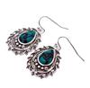 Zhenrong Retro Birnenförmige Türkis-Inlay Ohrringe, Thai-Silberplattiert