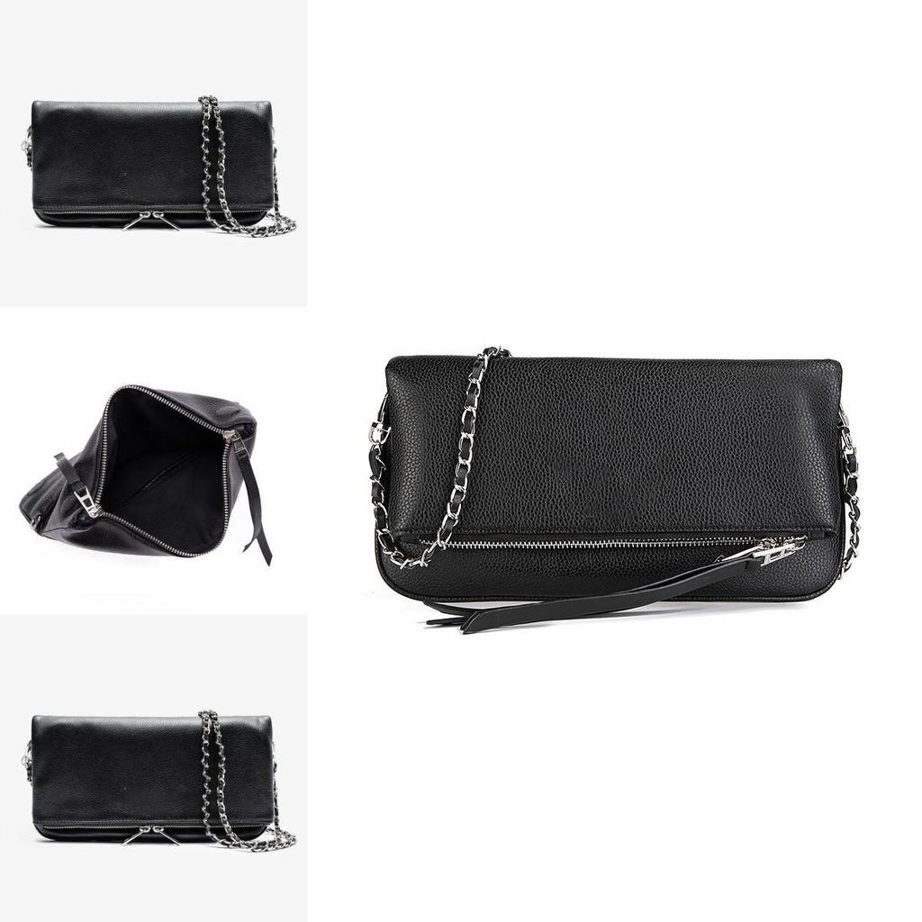 Solid Color Crossbody Bag With Chain And Foldable Design For Women