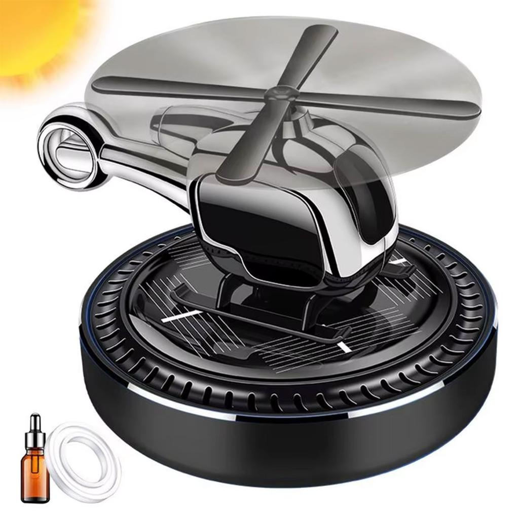 Solar Helicopter Fragrances Diffuser with Long Lasting Flower  Scent Metal Solar Spin Helicopter Car Fragrances Decors