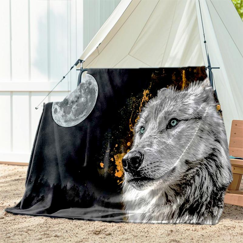 1pc dog pattern blanket, all season lightweight home office outdoor nap multifunctional blanket