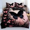 Retro Black Butterfly 3D Printed Quilt Cover Set Retro Elegant Style Bedding Cover Luxury Home Textiles Duvet Cover Pillowcases