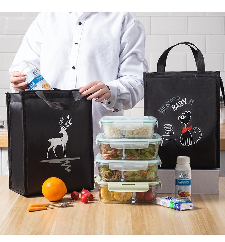 Bento Thick Foil Insulated Aluminum Lunch Bag Large And Portable