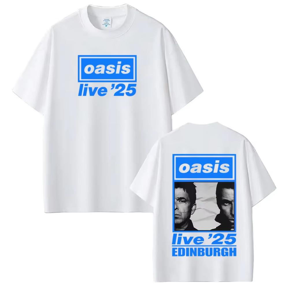 British Rock Band OASIS Live 26 Tour Print Tshirts Men Women Hip Hop T Shirt Summer Casual Loose Cotton Tshirts Fan Gifts Tops