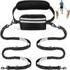 Reflective Strip Dog Running Waist Leash With Zipper Pouch Retractable Hands Free Dog Leash Double/Single Rope