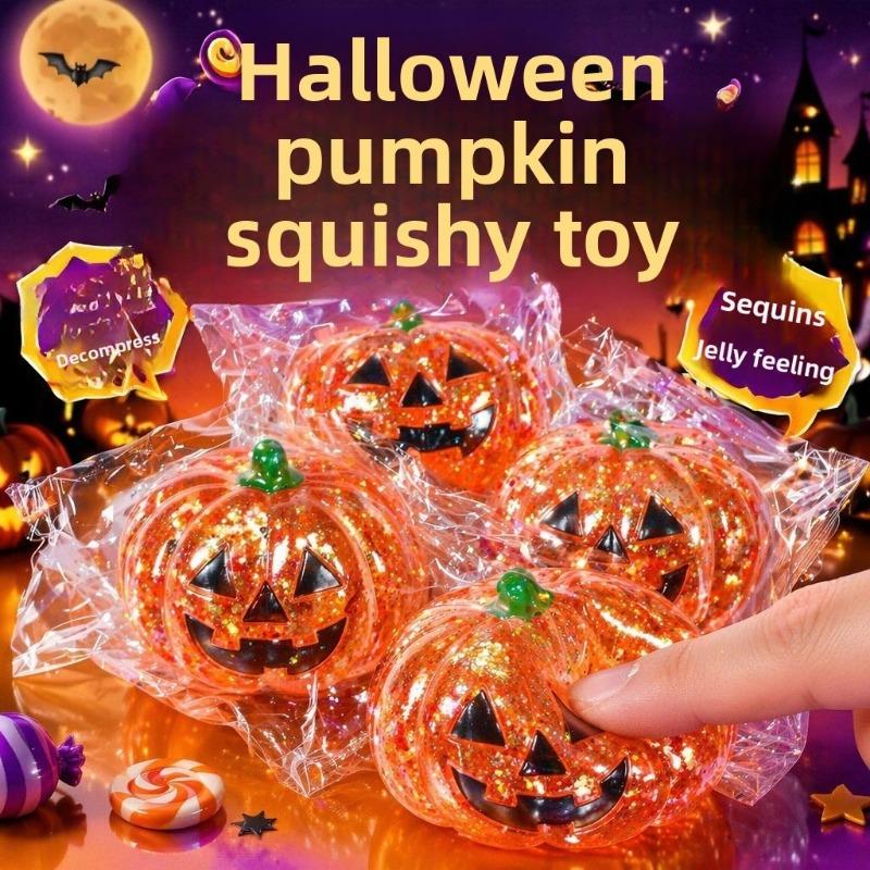 Halloween Pumpkin Head Squeeze Toy, Malt Sugar Stress Relief and Venting Toy, Slow Rebound Toy, Squeeze Toy with Rebound Effect