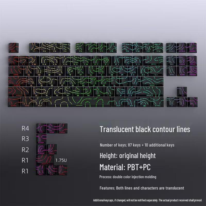 Contour 4.0 Side-Engraved Translucent Custom Keycaps for Magnetic Mechanical Switch Keyboard