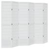 Vidaxl Room Divider, 6-Panel, White, Solid Paulownia Wood