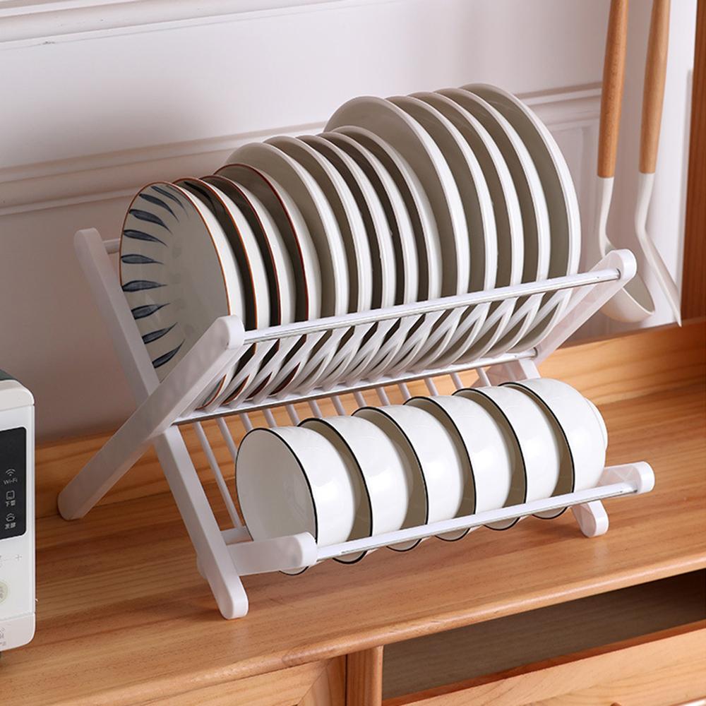 Foldable And Easy To Drain Bowl And Tray Rack, Kitchen Multi-Purpose Storage Rack, Tableware Bowl And Tray Storage Rack