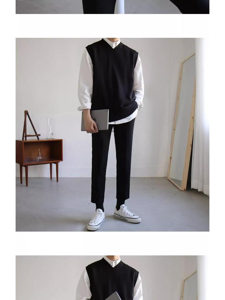 2023 Men's Trendy V-Neck Sleeveless Knit Sweater Vest