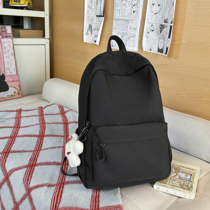 New letter-embroidered backpack for girls, large capacity, lightweight, stylish school backpack for middle and high school girls