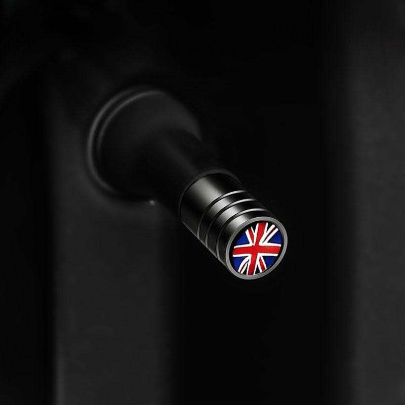 YSA5 4Pcs General UK Flag Bike Moto Car Tires Wheel Valve Cap Cover For Mini Cooper Countryman Clubman R55 R56 R60 F55 F60 Car Stye