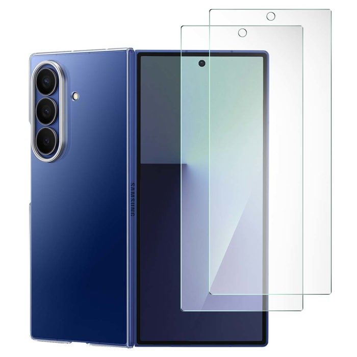 Deksler til Samsung Galaxy Z Fold 7 i silikon med Samsung skjermbeskyttere Gjennomsiktig