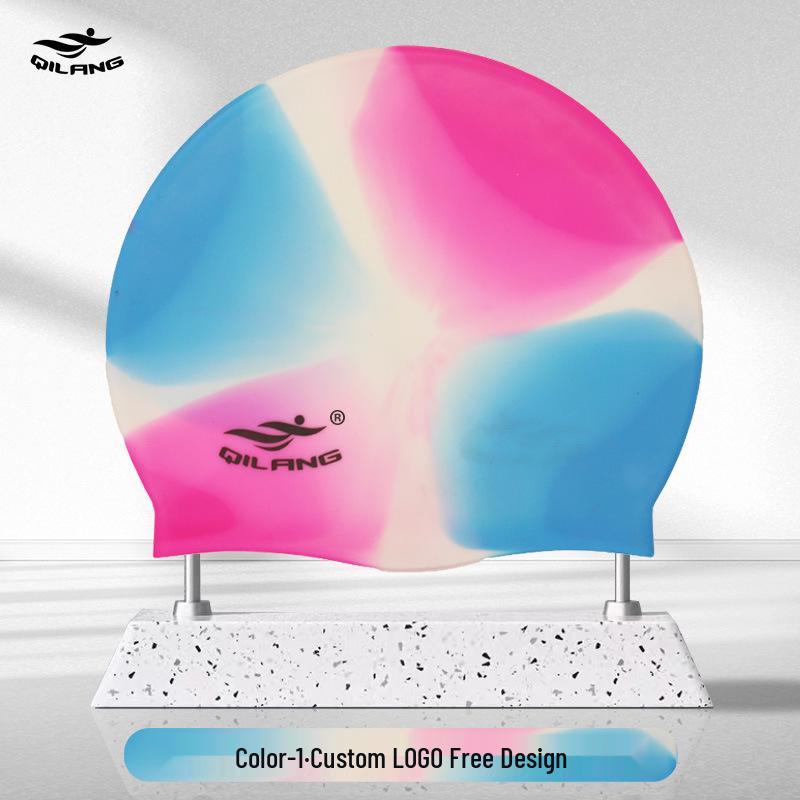 Qilang Wasserdichte Silikon-Badekappe für Erwachsene & Kinder - 50g, Langhaar-kompatibel, Kundenspezifisches Logo verfügbar