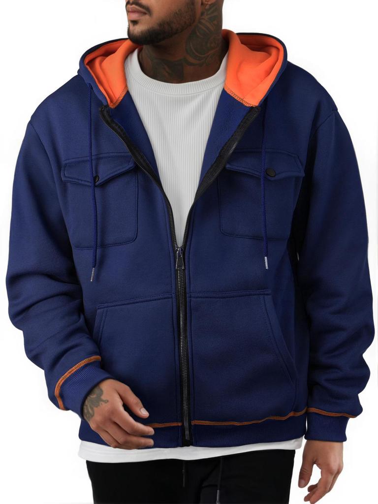 220g European Men's Zip-Up Hoodie: Trendy Fashion Sweatshirt