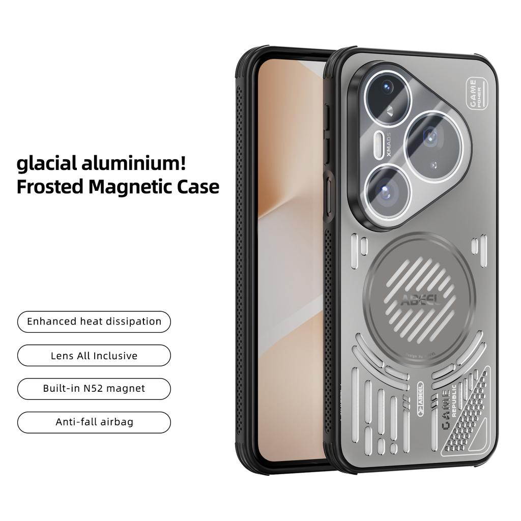 ABEEL For Huawei Pura 80 Pro/80 Pro+ Magnetic Case Aluminium Alloy + PC + TPU Hollow Heat Dissipation Phone Cover