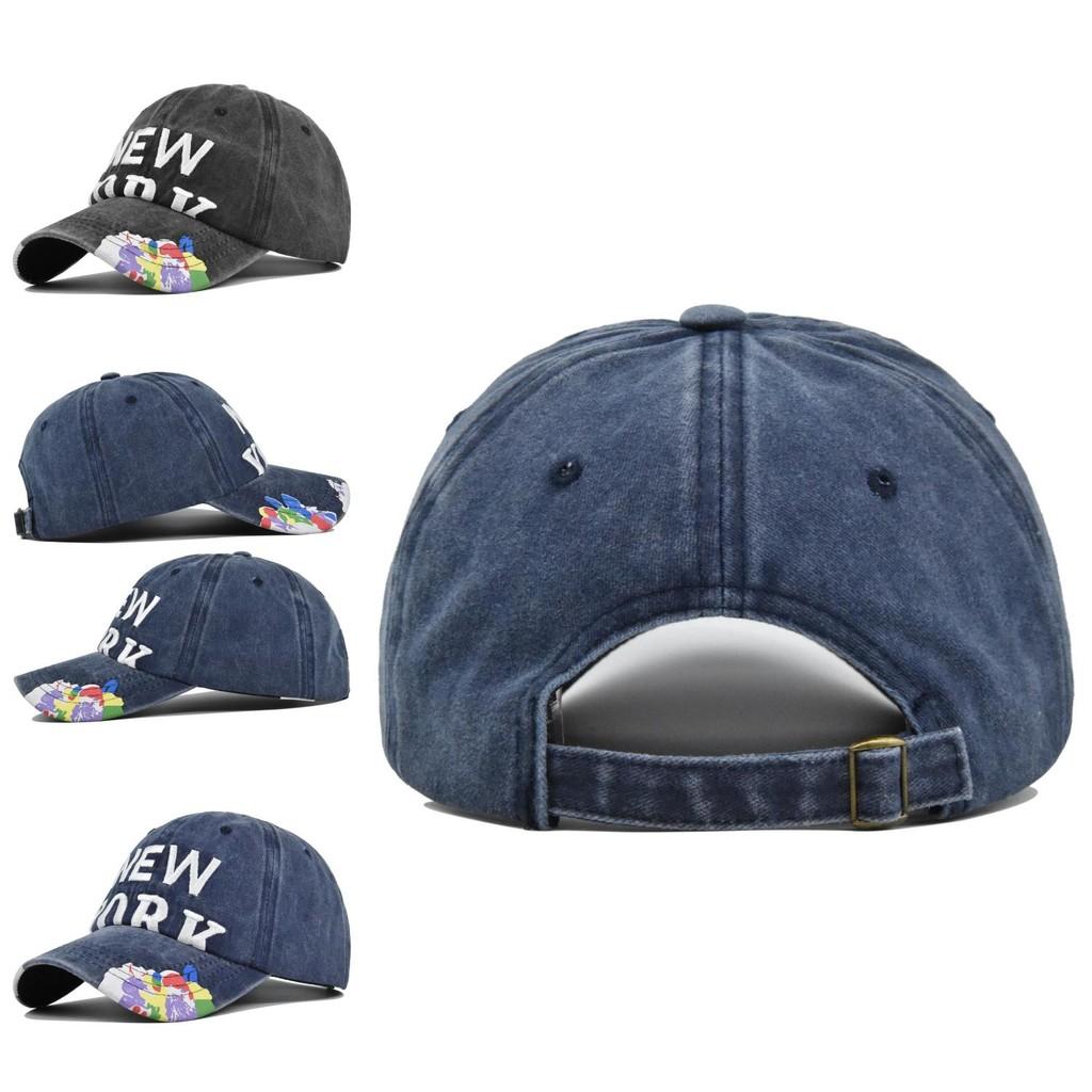 Retro Embroidered Duck Tongue Cap Washed Distressed Trucker Hat For All Seasons