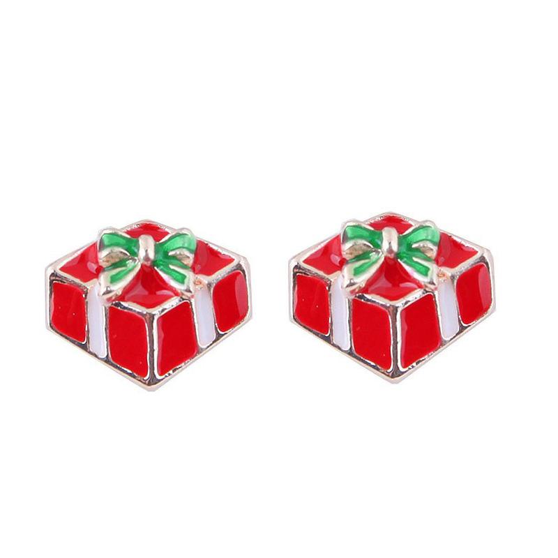 Cute Little Santa Elk Gift Earrings, Flash Diamond Christmas Tree Snowman Earrings