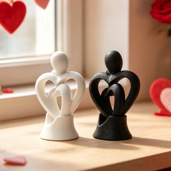 Hugging Couple Statue, 3D Printed Romantic Lover Figurine for Bedroom, Desk, TV Stand, Home Decor, Wedding Valentine's Day Gift for Wife, Husband