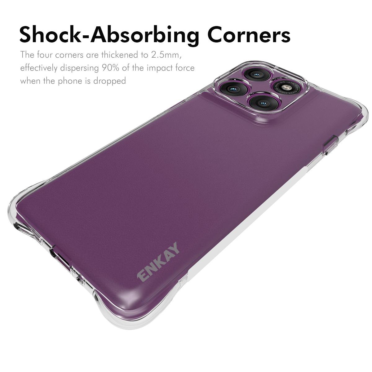 

For Motorola Edge 60 Pro 5G Clear Phone Case ENKAY HAT PRINCE Shockproof Anti-slip TPU Cover Transparent